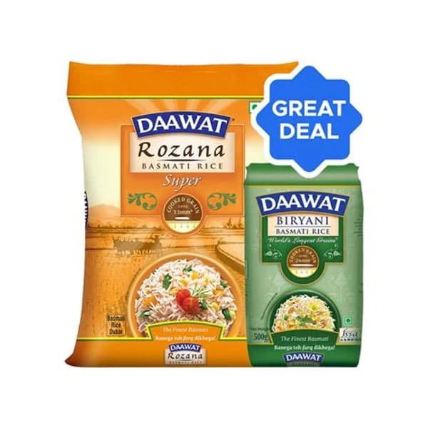 DAAWAT DAAWAT ROZANA BASMATI RICE 50NO 5KG product image