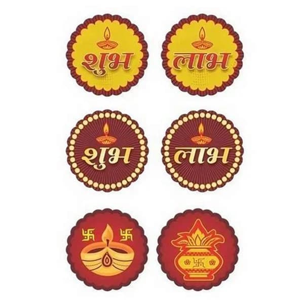 SHUBH SHUBH LABH STICKER ROUND product image