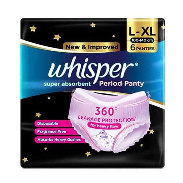 WHISPER WHISPER PERIOD PANTY L+XL 6 PANTIES product image